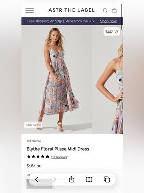Blythe Floral Plisse Midi Dress (pastels) size large